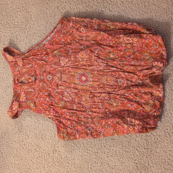 Joie Orange Linen Tank Top Size Large - Picture 3 of 4